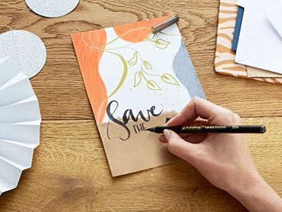 Edding metallic brushpen Christmas e-1340, assorti, set van 4 stuks Edding metallic brushpen Christmas e-1340, assorti, set van 4 stuks