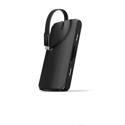 SATECHI USB-C Multipoort Adapter, USB-C Hub 9-in-1, On-The-Go Multipoort Adapter - Voor M2/ M1 Macbook Pro/Air, M2/ M1 iPad Pro/Air, M2 Mac Mini, iMac M1 (Zwart)