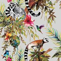 DUTCH WALLCOVERINGS behang aap zilverkleurig - thumbnail