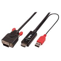 LINDY 41456 HDMI-kabel HDMI / VGA Adapterkabel HDMI-A-stekker, VGA-stekker 15-polig 2.00 m Zwart - thumbnail