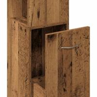 Badkamerkast 25x25x170 cm bewerkt hout oud houtkleurig - thumbnail