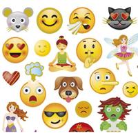 Creativ Company Stickers, emojis, vel 15x16,5 cm, 1 vel - thumbnail