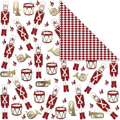 Vivi Gade Design papier, notenkraker, 180 gr, goud, rood, wit, 3 vel/ 1 doos
