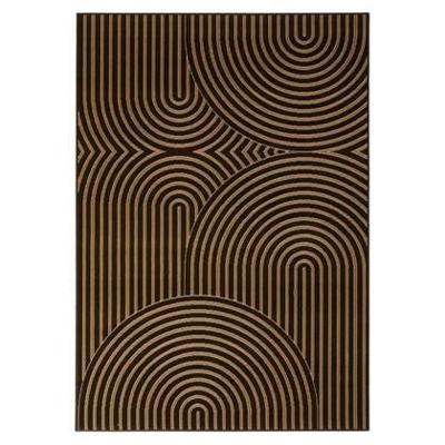 Tapeso Japandi vloerkleed - Ease Akira bruin - 190x280 cm