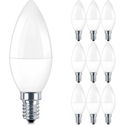 LED Lamp 10 Stuks - E14 Fitting - Brinton - 5W 470lm - 840 Natuurlijk Wit 4000K - C37 | Vervangt 35W