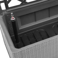 Plantenbak verhoogd met latwerk en zelfbewateringssysteem grijs - thumbnail