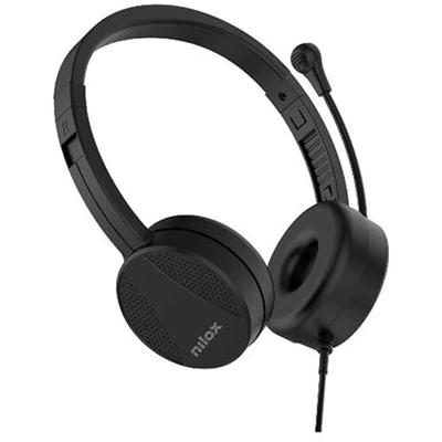 Hoofdtelefoon met microfoon Nilox NXAUSB01 Zwart