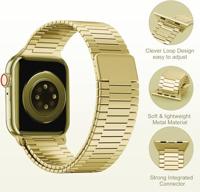 Magnetische stalen band - Zeer sterke magneet - Goud - Geschikt voor Apple Watch 38mm / 40mm / 41mm / 42mm - thumbnail