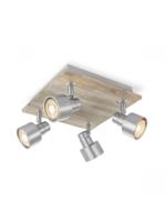 Light depot - LED opbouwspot Drift 4 licht - 23 cm - mat staal - Outlet - thumbnail