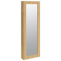 VidaXL Sieradenkast met spiegel wandgemonteerd 30x8,5x90 cm wit - thumbnail