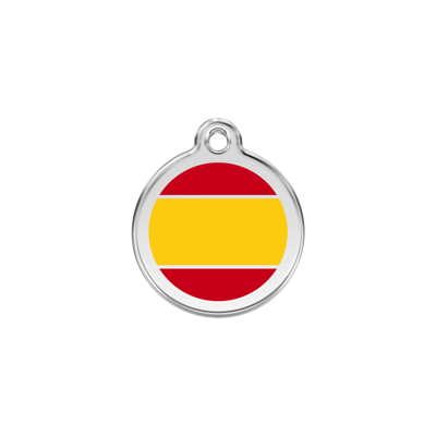Spanish Flag roestvrijstalen hondenpenning small/klein dia. 2 cm RedDingo - Reddingo