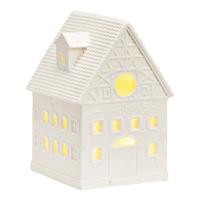 Wurm Light House Town Hall van Porselein, Wit (B/H/D) 8x12x8cm - thumbnail