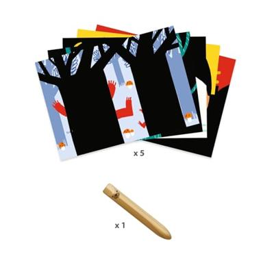 Kraskaarten Dieren om te ontdekken DJECO groen