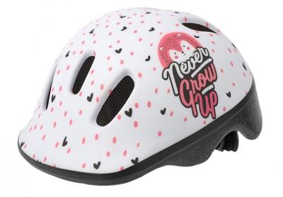 Polisport kinderhelm hoggy. maat: xxs (44/48 cm), kleur: wit/roze mat