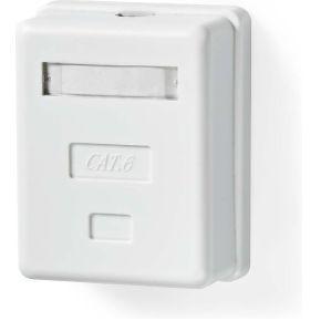 Nedis Netwerk Wanddoos | Opbouw | 1 poort(en) | STP CAT6 | Recht | Female | Goud Verguld | PVC | Wit | Doos - CCGB89120WT