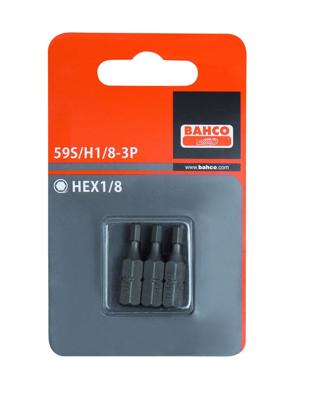 Bahco 3xbits hex1-8 25mm 1/4" standard | 59S/H1/8-3P Bahco 3xbits hex1-8 25mm 1/4" standard | 59S/H1/8-3P