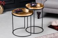 Design set van 2 bijzettafels ELEMENTS 55cm goud handgemaakt rond - 42728 - thumbnail