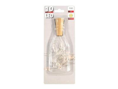 draadverlichting met kurk 10 lamps ster warm LED 1 meter incl battreijen Kerst HIT - Hit