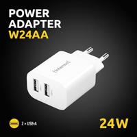 Intenso W24AA USB-oplader 24 W 2x USB-A Wit Binnen - thumbnail