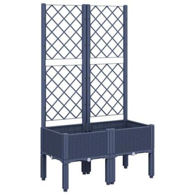 VidaXL Plantenbak met latwerk 80x40x142 cm polypropeen grijs