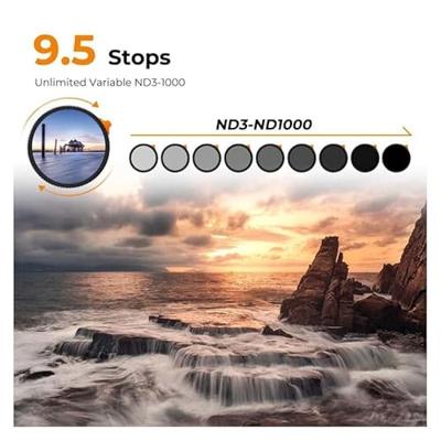 K&F Concept variabel ND filter ND3-1000 Nano X 77mm - ultradun grijsfilter met 28-laags nano coating
