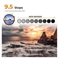 K&F Concept variabel ND filter ND3-1000 Nano X 77mm - ultradun grijsfilter met 28-laags nano coating - thumbnail