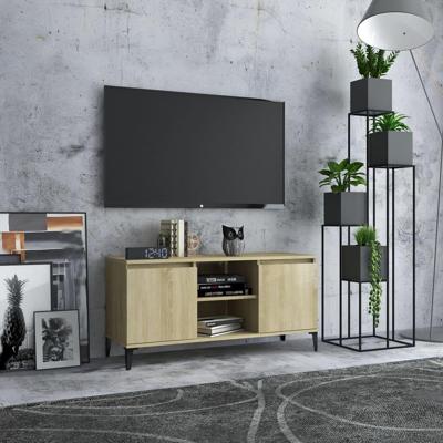 Tv-meubel met metalen poten 103,5x35x50 cm sonoma eikenkleurig
