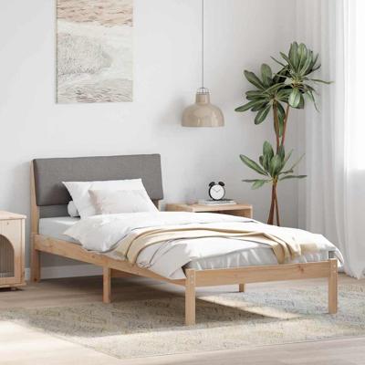 Bedframe Bruin en taupe 90 x 200 cm Massief grenenhout