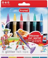 Bruynzeel 6 glitter viltstiften - thumbnail