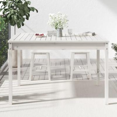 Tuintafel 121x82,5x76 cm massief grenenhout wit Tuintafel 121x82,5x76 cm massief grenenhout wit