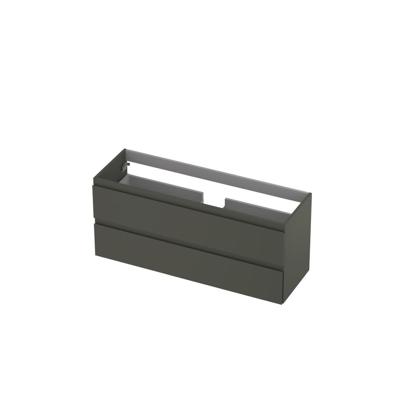 INK - Onderkast 2 Laden Greeploos Gelakt - 1200x400x520 Mm - Mat Beton Groen