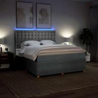 Boxspring met matras stof lichtgrijs 180x200 cm - thumbnail