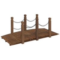 VidaXL Tuinbrug met kettingrails 150x67x56 cm massief vurenhout - thumbnail