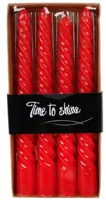 Van Manen dinerkaars twist 20cm kerstrood 4 stuks - thumbnail