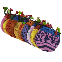 Vintage zijden tasje gemengde kleuren - 14x12 - Zijde (10 stuks) - S - thumbnail