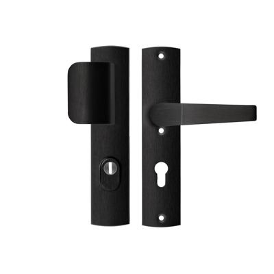 AXA | Veiligheidsbeslag Premium D-duwer+kruk Arrow | PC72 | Anti-kerntrek | Omkeerbaar | 242x52x13 | Alu | Zwart | SKG3