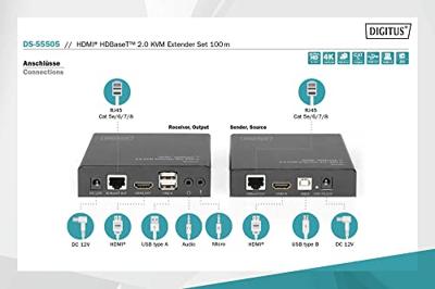 Digitus DS-55505 HDBaseT-extender (ontvanger) Via netwerkkabel RJ45 100 m Digitus DS-55505 HDBaseT-extender (ontvanger) Via netwerkkabel RJ45 100 m