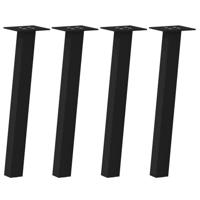 Salontafelpoten 4 st 42 cm staal zwart - thumbnail