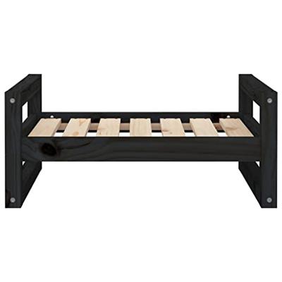 VidaXL Hondenmand 65,5x50,5x28 cm massief grenenhout zwart