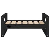 Hondenmand 65,5x50,5x28 cm massief grenenhout zwart - thumbnail