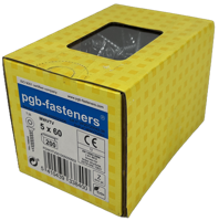 Pgb-Europe Pgb-fasteners universele spaanplaatschroef vk-t voldraad verzonken kop ø5,0x60 zn tx20 | 200 st | pgwvtv001005000602 - thumbnail