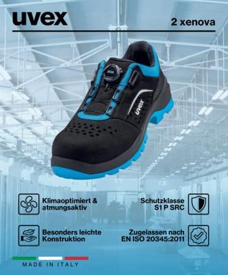 uvex 9558 9558241 Lage veiligheidsschoenen S1P Schoenmaat (EU): 41 Zwart/blauw 1 paar - thumbnail