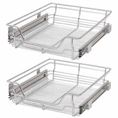 VidaXL Draadmanden uittrekbaar 2 st 500 mm zilverkleurig VidaXL Draadmanden uittrekbaar 2 st 500 mm zilverkleurig
