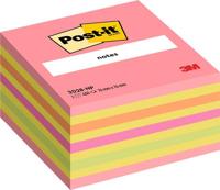 Memoblok post-it 2028 76x76mm kubus neon kleuren - thumbnail