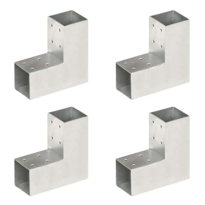 VidaXL Paalverbindingen 4 st l-vorm 71x71 mm gegalvaniseerd metaal
