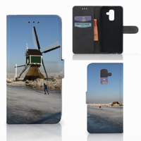 Samsung Galaxy A6 Plus 2018 Flip Cover Schaatsers - thumbnail