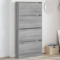 Schoenenkast met 4 klaplades 80x21x163,5 cm grijs sonoma - thumbnail