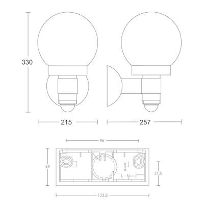 Steinel AUSSENLEUCHTE L 115 S WS 657413 Buitenlamp met bewegingsmelder (wand) LED E27 60 W Wit