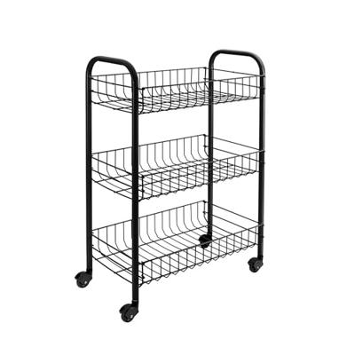Keukentrolley Metaltex Siena Zwart 3 Planken Kabel (63 x 41 x 23 cm)