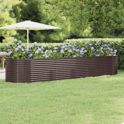 Plantenbak 396x100x68 cm gegalvaniseerd staal bruin